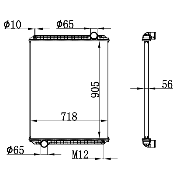 INTERNATIONAL 4900 RADIATOR 166413093 169745091 2020304C91/2022218C91 4900 L6 7.6L 93-95/4600UH V8 7.3L 90- MT