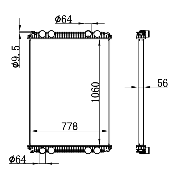 Radiator for FREIGHTLINER CENTURY OEM : A0519870001, BHT 93060, BHT98476,BHTA9450