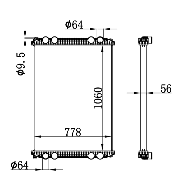 FREIGHTLINER CENTURY RADIATOR BHTD9526 BHTE7238 376761571 93060 98478