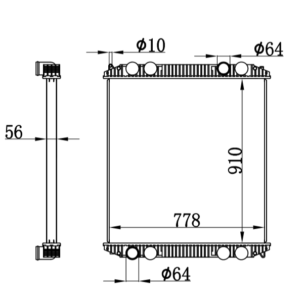 Radiator for Freightliner Century Columbia EX03AH00243SP,EXO3AH00243SP,05162239002,0516225001