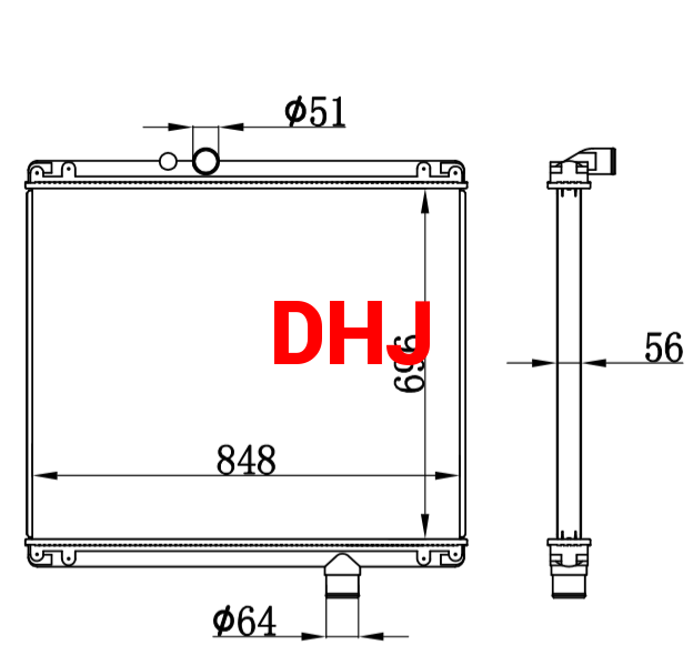 Mack Radiator 1003456,1003508F,1102080,1102169,2096102311,20961102102,20961102311,25174124,3MF5527AM,3MF5527BM
