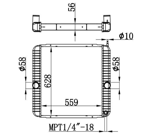 INTERNATIONAL 4300 BASE L6 7.6L 06-07/4000 L6 7.6L 07-MT RADIATOR 2586419091 3E016250000