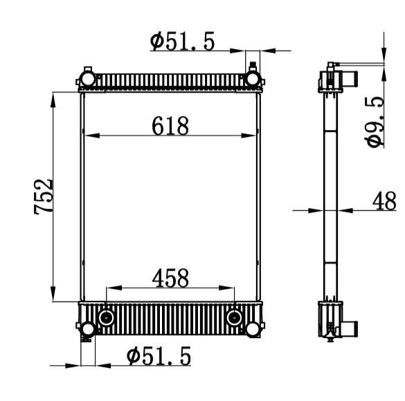 FREIGHTLINER RADIATOR BHTB9384,BHT91661,BHT91653,91653,91661,B9384