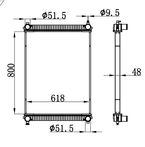 FREIGHTLINER RADIATOR BHTB83440 BHTD9435 B8344/BHTB9686/B9686/BHTD2348/D2348/BHTD4383