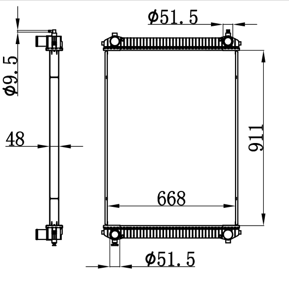 FREIGHTLINER RADIATOR BHTB9696,BHTB9705,B9705,FRE41,B9696,D9454