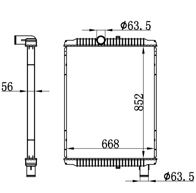 International Navistar Radiator 2508454C91,2508454C92,3E0115430000,3E010174000