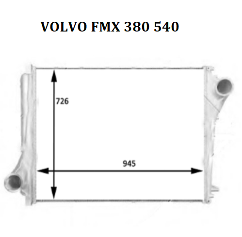 Volvo intercooler radiator 21209725 21649624 100314536 Volvo FXM 280 540