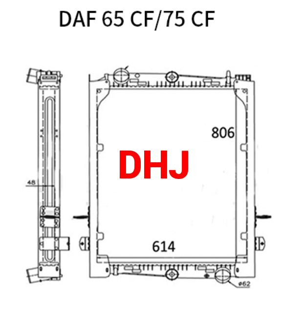 DAF 65 CF Truck radiator 1628615 1628515 1281400 1831441 61440 1628619 1241580
