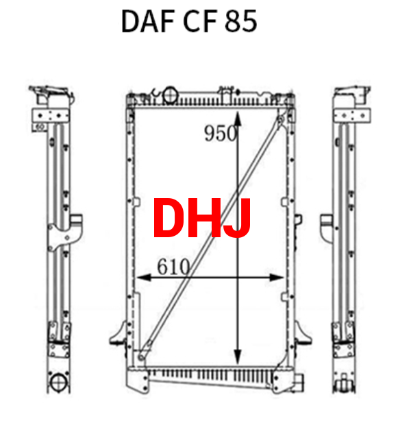 1431917 3222643 8371459 1698298 1434917 1627415 61442A,DAF CF 85 truck radiator