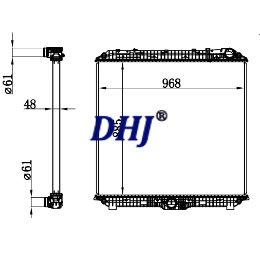 1852030/1909453/1940147 2049370,2116741,2128952,2131854,DAF CF, XF truck radiator